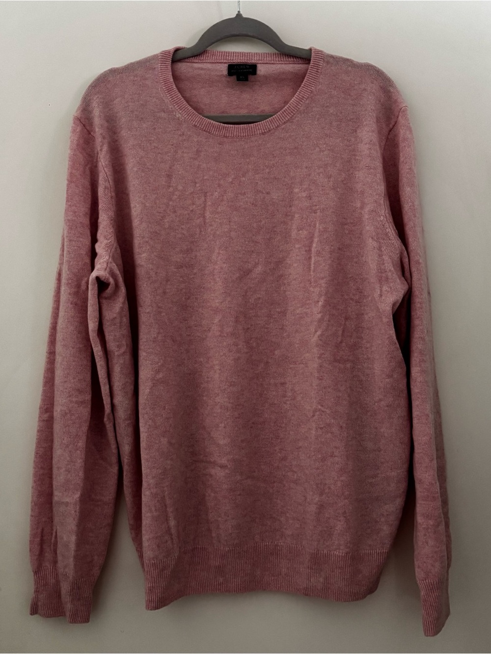 J. Crew Mens XL Cashmere crewneck costal soft marbled pink lightweight sweater